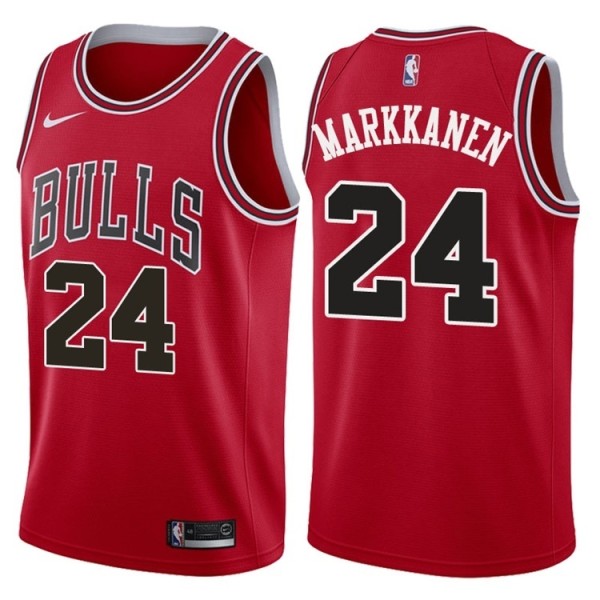 NBA Men Chicago Bulls Red #24 MARKKANEN Jersey High Quality Name and Number Print