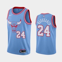 NBA Men Chicago Bulls 19-20 Season Light Blue #24 MARKKANEN Jersey High Quality Name and Number Print