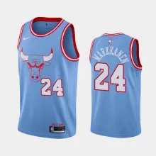 NBA Men Chicago Bulls 19-20 Season Light Blue #24 MARKKANEN Jersey High Quality Name and Number Print