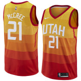 NBA Men Utah Jazz Yellow & Orange #21 McCREE Jersey High Quality Name and Number Print