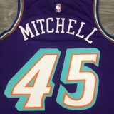 NBA Men Utah Jazz Purple Snow Mountain #45 MITCHELL Jersey High Quality Name and Number Print