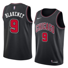 NBA Men Chicago Bulls Black #9 BLAKENEY Jersey High Quality Name and Number Print