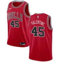 NBA Men Chicago Bulls Red #45 VALENTINE Jersey High Quality Name and Number Print