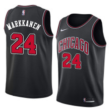 NBA Men Chicago Bulls Black #24 MARKKANEN Jersey High Quality Name and Number Print