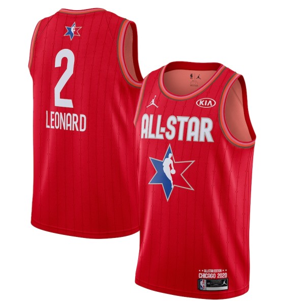 NBA Men 2020 All Star Jerseys Red #2 LEONARD Jersey High Quality Name and Number Print