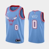 NBA Men Chicago Bulls 19-20 Season Light Blue #0 WHITE Jersey High Quality Name and Number Print