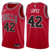 NBA Men Chicago Bulls Red #42 LOPEZ Jersey High Quality Name and Number Print