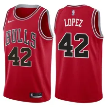 NBA Men Chicago Bulls Red #42 LOPEZ Jersey High Quality Name and Number Print
