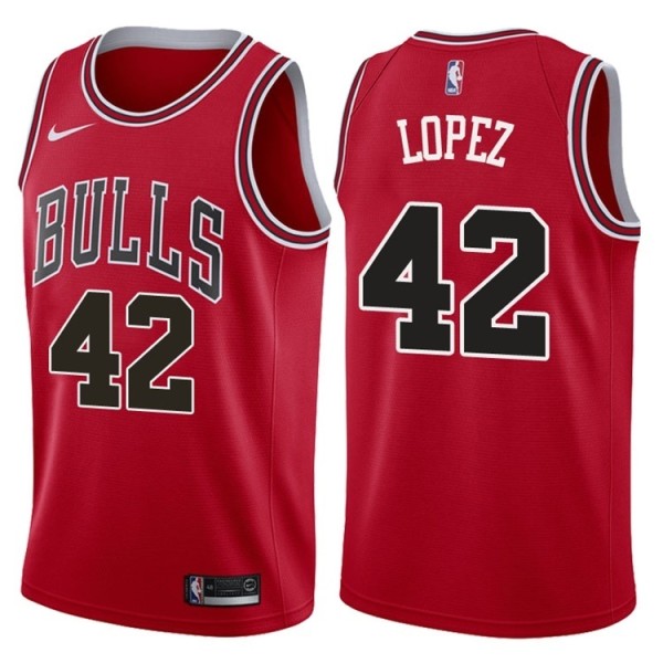 NBA Men Chicago Bulls Red #42 LOPEZ Jersey High Quality Name and Number Print