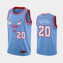 NBA Men Chicago Bulls 19-20 Season Light Blue #20 MOKOKA Jersey High Quality Name and Number Print