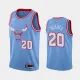 NBA Men Chicago Bulls 19-20 Season Light Blue #20 MOKOKA Jersey High Quality Name and Number Print