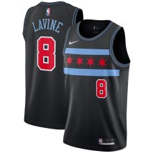 NBA Men Chicago Bulls Black City #8 LAVINE Jersey High Quality Name and Number Print