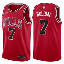 NBA Men Chicago Bulls Red #7 HOLIDAY Jersey High Quality Name and Number Print