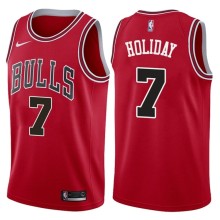 NBA Men Chicago Bulls Red #7 HOLIDAY Jersey High Quality Name and Number Print