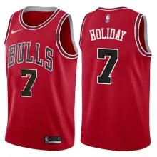 NBA Men Chicago Bulls Red #7 HOLIDAY Jersey High Quality Name and Number Print