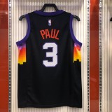NBA Season 20-21 Men Phoenix Suns Black #3 PAUL Jersey High Quality Name and Number Print