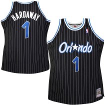 NBA Men's Orlando Magic Mitchell & Ness #1 HARDAWAY Black 1994-1995 Hardwood Classics Throwback Team Jersey Name and Number Print