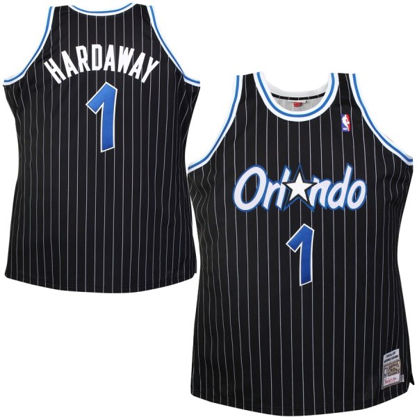 NBA Men's Orlando Magic Mitchell & Ness #1 HARDAWAY Black 1994-1995 Hardwood Classics Throwback Team Jersey Name and Number Print