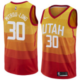 NBA Men Utah Jazz Yellow & Orange #30 MITROU-LONG Jersey High Quality Name and Number Print