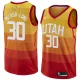 NBA Men Utah Jazz Yellow & Orange #30 MITROU-LONG Jersey High Quality Name and Number Print
