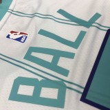 NBA Men New Season Charlotte Hornets #2 BALL White Jersey High Quality Name and Number Print