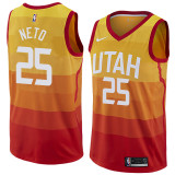NBA Men Utah Jazz Yellow & Orange #25 NETO Jersey High Quality Name and Number Print