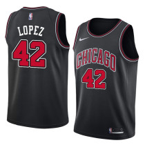 NBA Men Chicago Bulls Black #42 LOPEZ Jersey High Quality Name and Number Print