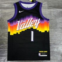 NBA Season 20-21 Men Phoenix Suns Black #1 BOOKER Jersey High Quality Name and Number Print