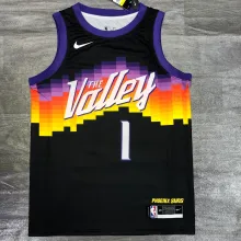 NBA Season 20-21 Men Phoenix Suns Black #1 BOOKER Jersey High Quality Name and Number Print