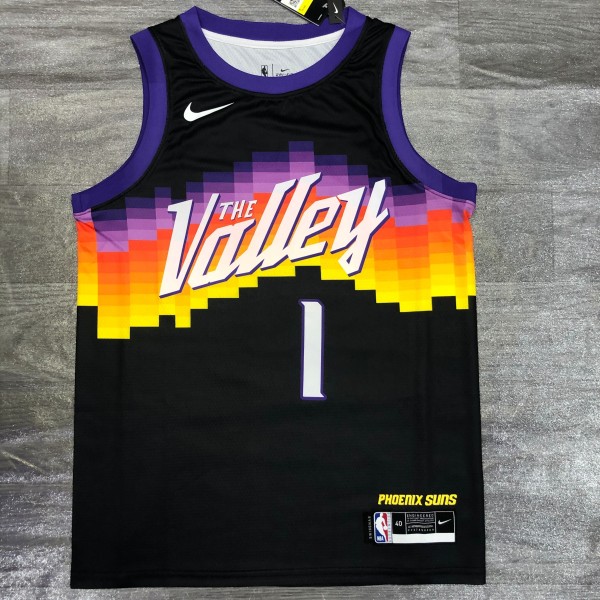 NBA Season 20-21 Men Phoenix Suns Black #1 BOOKER Jersey High Quality Name and Number Print