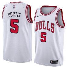NBA Men Chicago Bulls White #5 PORTIS Jersey High Quality Name and Number Print