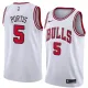 NBA Men Chicago Bulls White #5 PORTIS Jersey High Quality Name and Number Print