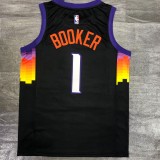 NBA Season 20-21 Men Phoenix Suns Black #1 BOOKER Jersey High Quality Name and Number Print