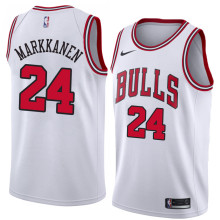 NBA Men Chicago Bulls White #24 MARKKANEN Jersey High Quality Name and Number Print