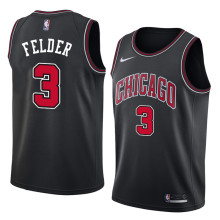 NBA Men Chicago Bulls Black #3 FELDER Jersey High Quality Name and Number Print