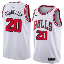 NBA Men Chicago Bulls White #20 PONDEXTER Jersey High Quality Name and Number Print