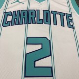NBA Men New Season Charlotte Hornets #2 BALL White Jersey High Quality Name and Number Print