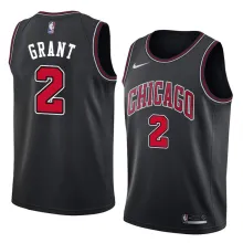 NBA Men Chicago Bulls Black #2 GRANT Jersey High Quality Name and Number Print