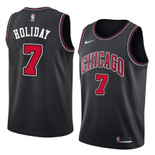 NBA Men Chicago Bulls Black #7 HOLIDAY Jersey High Quality Name and Number Print