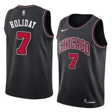 NBA Men Chicago Bulls Black #7 HOLIDAY Jersey High Quality Name and Number Print