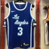 NBA Men Los Angeles Lakers Retro in Latin #3 DAVIS Blue Round Neck Jersey High Quality Name and Number Print