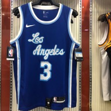 NBA Men Los Angeles Lakers Retro in Latin #3 DAVIS Blue Round Neck Jersey High Quality Name and Number Print