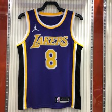 NBA Men Season 2021 Los Angeles Lakers #8 BRYANT Purple Round Neck with Jordan logo Jersey High Quality Name and Number Print