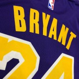 NBA Men Season 2021 Los Angeles Lakers #24 BRYANT Purple Round Neck with Jordan logo Jersey High Quality Name and Number Print