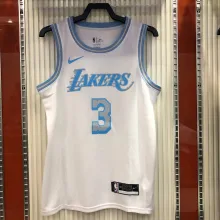 NBA Men Season 2021 Los Angeles Lakers White Round Neck #3 DAVIS Jersey High Quality Name and Number Print