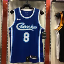 NBA Men Los Angeles Lakers Retro in Latin with Crenshaw #8 BRYANT Blue Round Neck Jersey High Quality Name and Number Print