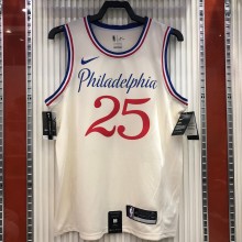 NBA Men Season 20-21 Philadelphia 76ers Beige #25 SIMMONS City Jersey High Quality Name and Number Print