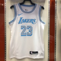 NBA Men Season 2021 Los Angeles Lakers White Round Neck #23 JAMES Jersey High Quality Name and Number Print