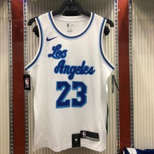NBA Men Los Angeles Lakers Retro in Latin #23 JAMES white Round Neck Jersey High Quality Name and Number Print