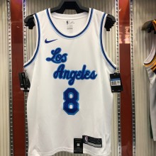 NBA Men Los Angeles Lakers Retro in Latin #8 BRYANT white Round Neck Jersey High Quality Name and Number Print